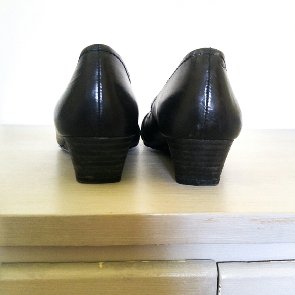Black Wedge Shoes | Low Heel - Picture 5 of 6